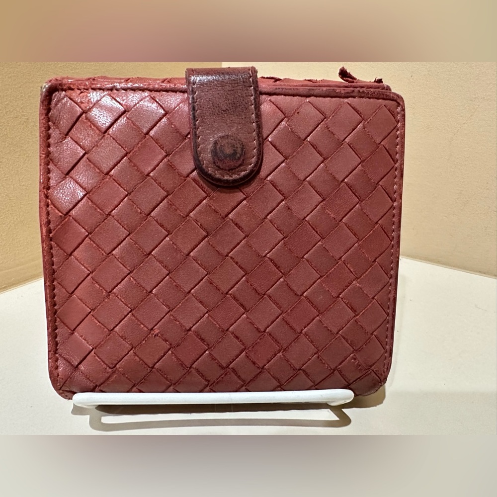 Bottega Veneta Sienna Brown Intreccio Bifold Wallet